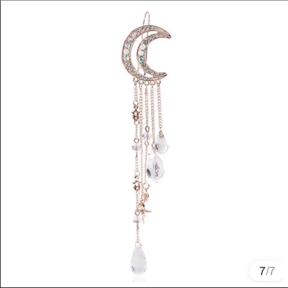 🖤NWT••• Moon Rhinestone Hair Clip - Picture 2 of 2